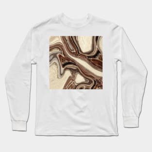 abstract rustic wood grain brown marble texture Long Sleeve T-Shirt